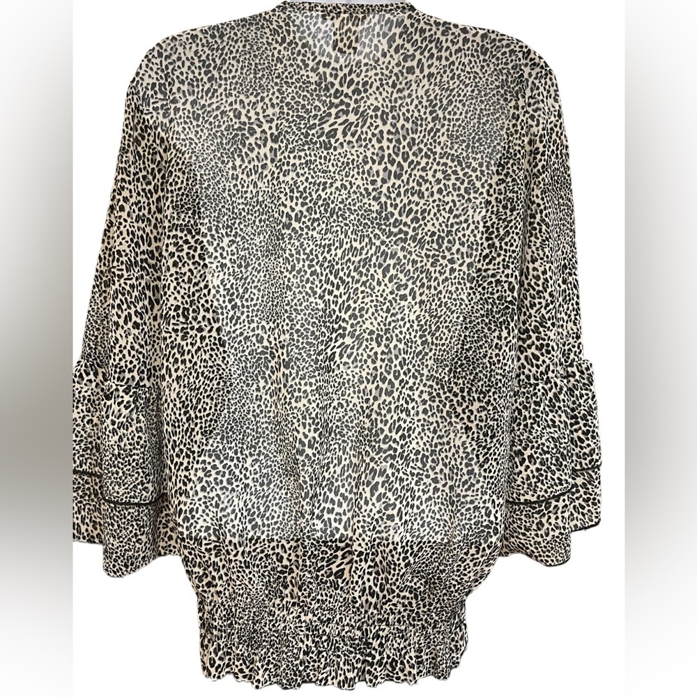 Cache Black/White/Gray Leopard Print Top Size M W… - image 4